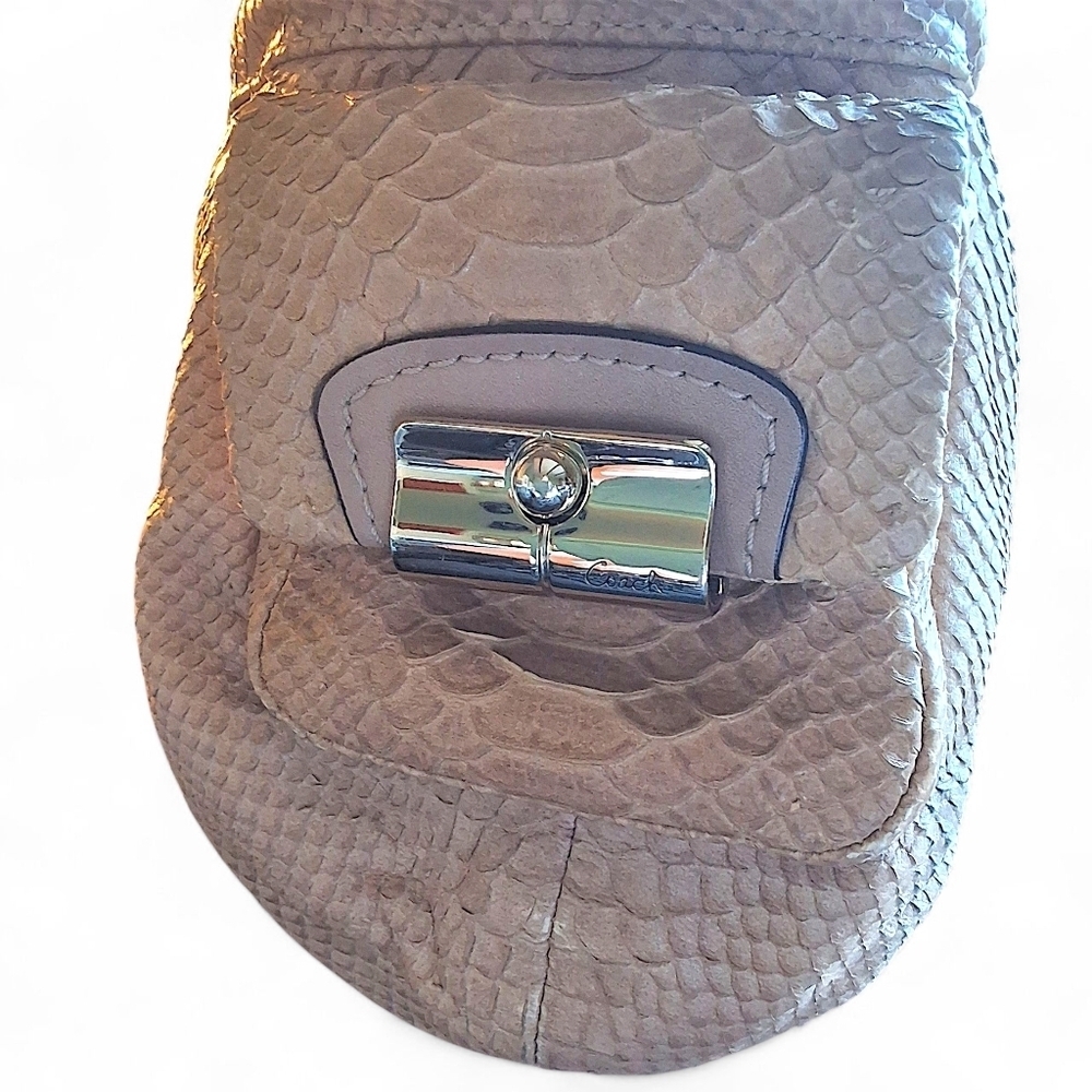 Coach Kristin Python Embossed Leather Drawstring Shoulder Bag 14773 - Picture 4 of 16
